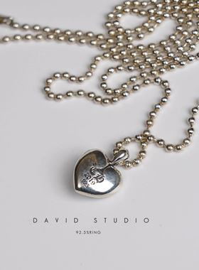 纯银爱心十字架女款吊坠项链