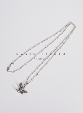 davids925纯银骷髅mini小号项链