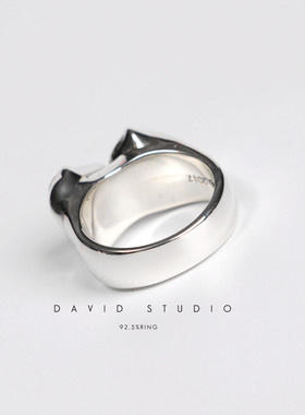 david情侣925纯银欧美嘴巴戒指