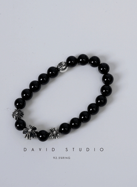 david天然原矿黑曜石高逼格手串