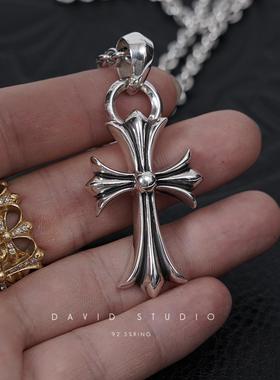 纯银手工英文字同粗链时尚