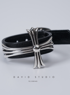 david真皮十字架做旧经典手圈