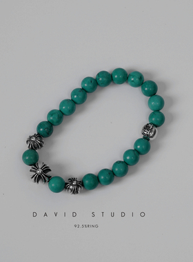 david天然原矿绿松石8mm高逼格