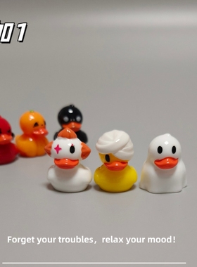 E加1 新品创意万圣节幽灵鸭恶魔南瓜鸭子diy装饰品配件微景观摆件