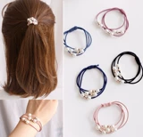 Черная свежая милая резинка для волос из жемчуга для взрослых, аксессуар для волос, простой и элегантный дизайн