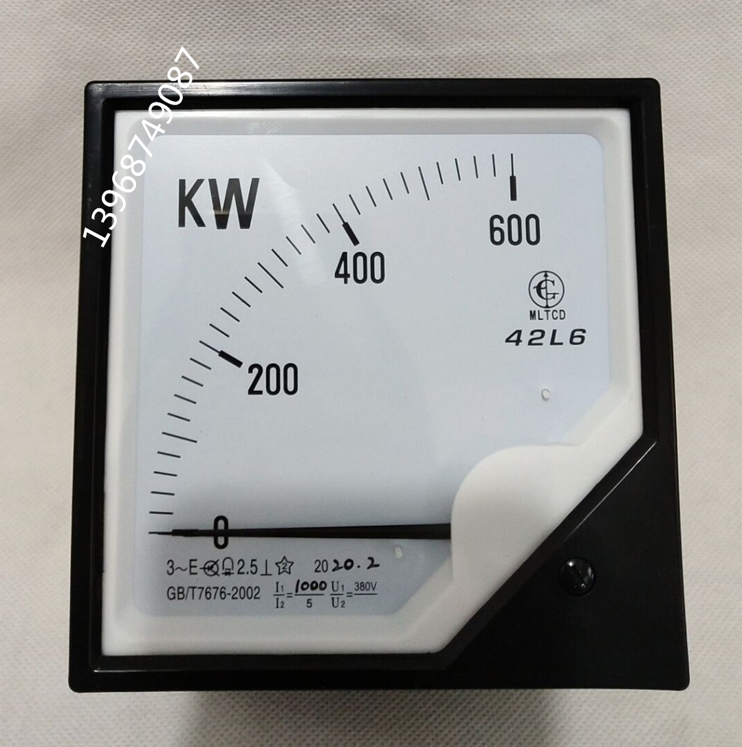 上海仪器仪表厂三相有功功率表千瓦表 42L6-KW 600KW 1000/5 380V-图2