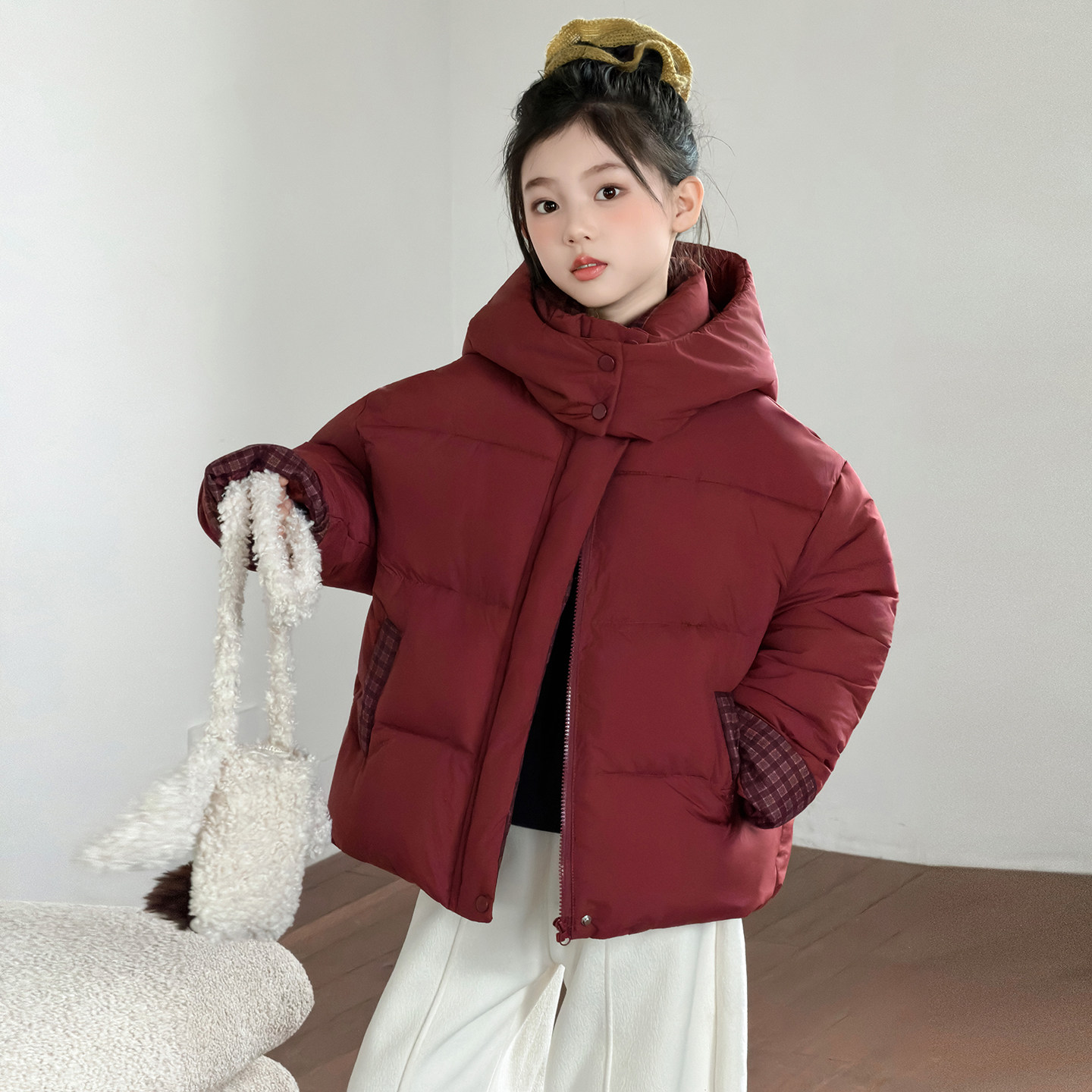 女童棉服冬装2025新款童装红色拜年服加厚外套儿童冬季本命年棉袄,淘宝优惠券,粉丝福利购,淘宝优惠卷