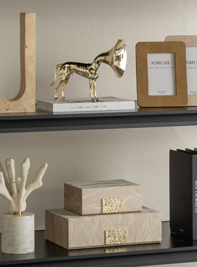 现代轻奢高档电视柜开放格摆件别墅客厅样板房高级感壁龛软装饰品