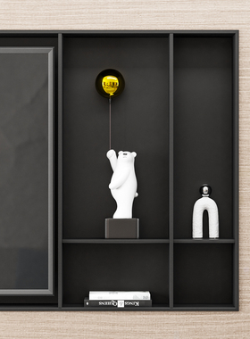 现代简约客厅电视柜摆件样板房白色系酒柜开放格壁龛小众软装饰品