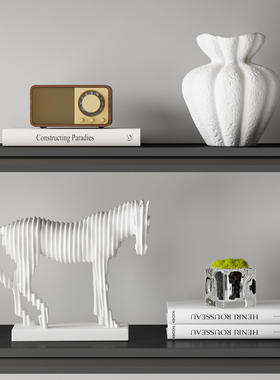 意式极简风酒柜艺术摆件高级感别墅客厅样板房电视柜壁龛软装饰品