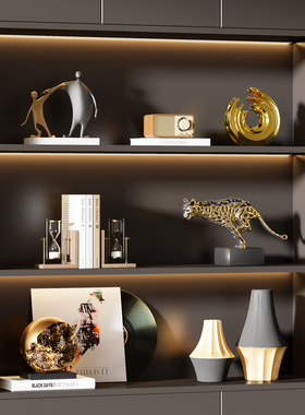 意式高级感小众电视柜摆件酒店名宿样板房高端大气上档次软装饰品