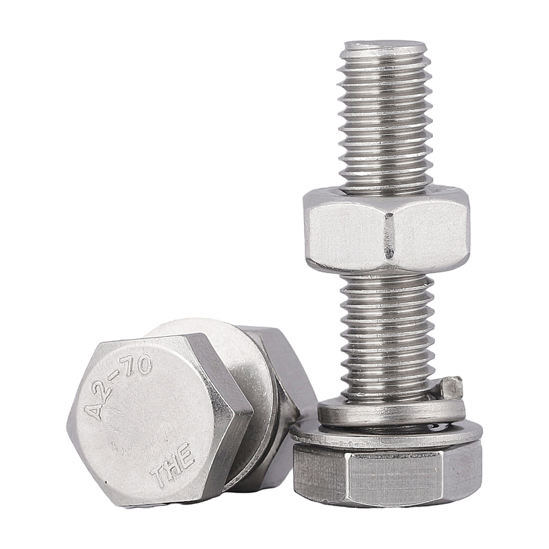 M3M4M5M6M8M10M12M16M18M20-M27外六角螺栓304不锈钢螺丝螺母套装 - 图0