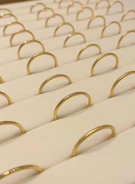 情侣素圈足金包银戒指