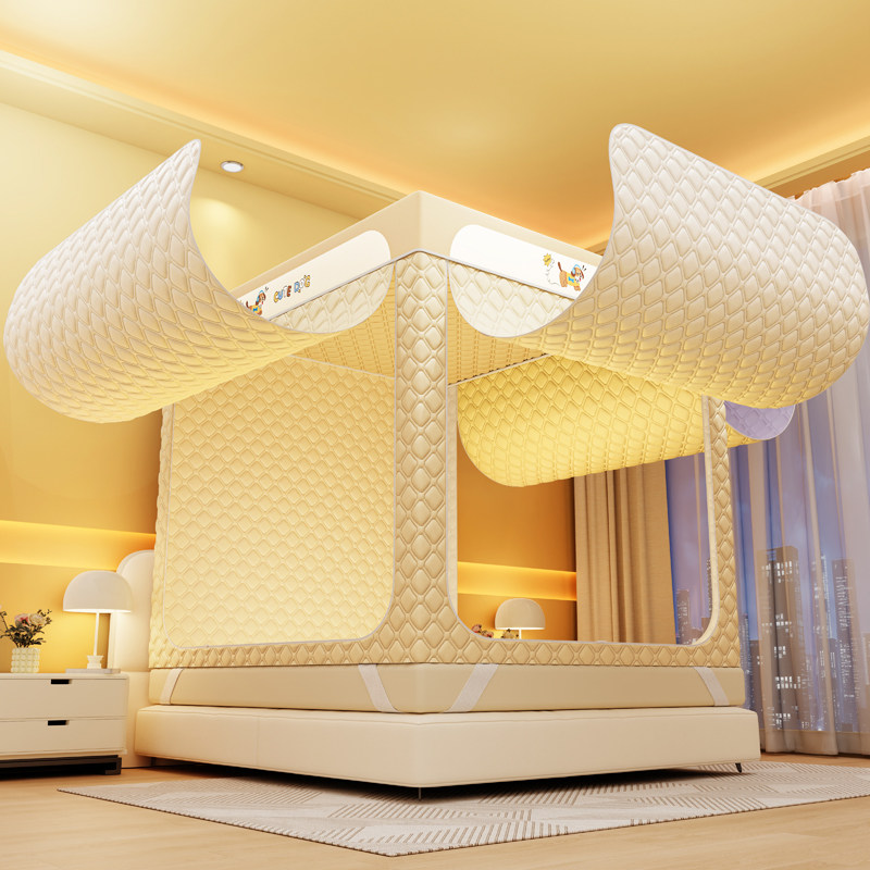 冬季五面夹棉遮光家用防风加厚保暖温防寒回底三开门拉链帐床幔帘,淘宝优惠券,粉丝福利购,淘宝优惠卷