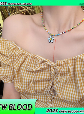 夏季太阳花彩色锁骨链女