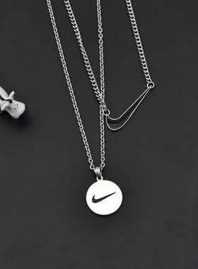 潮牌ins同款对勾吊坠个性项链