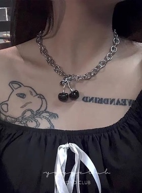 暗黑系少女风韩国项链饰品网红