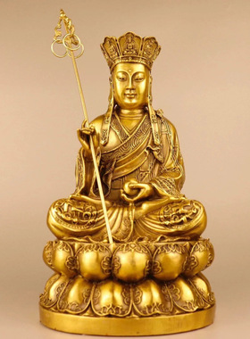 黄铜娑婆三圣地藏王柳枝观音释迦摩尼佛像家居饰品店铺工艺品摆件
