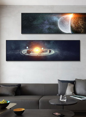 装饰画宇航员房间太空星球装饰画