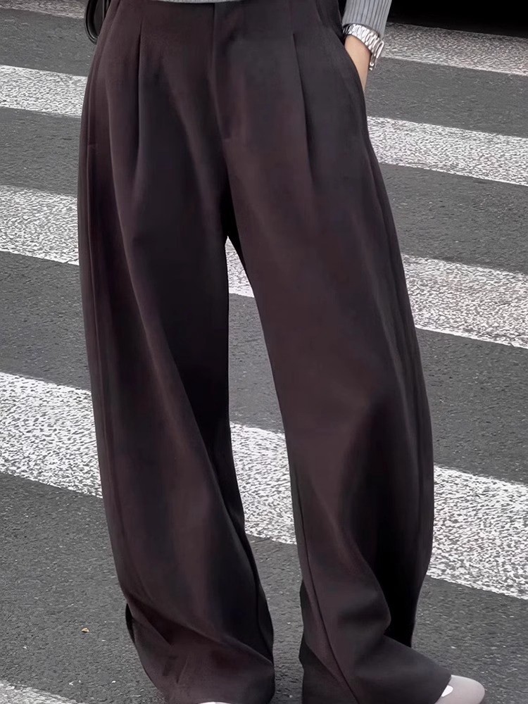 黑色阔腿裤子女2025夏季新款高腰直筒裤小个子穿搭洋气欧货西装裤,淘宝优惠券,粉丝福利购,淘宝优惠卷