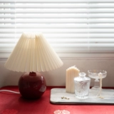 Fomoday Retro плиссированная настольная лампа сетка красная винтажная северная морщинка декоративная спальня свадебная комната