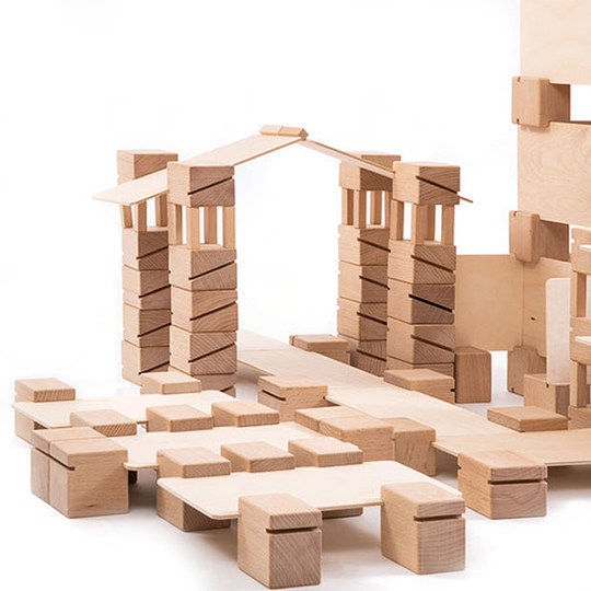 儿童实木积木玩具点线面几何建筑设计搭建构大颗粒justblocks同款