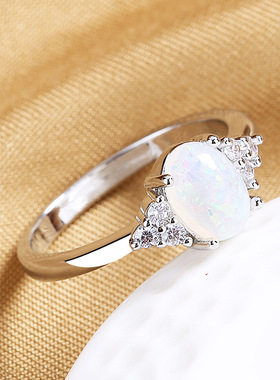 复古小众澳宝戒指简悦蛋形指环女时尚创意首饰品