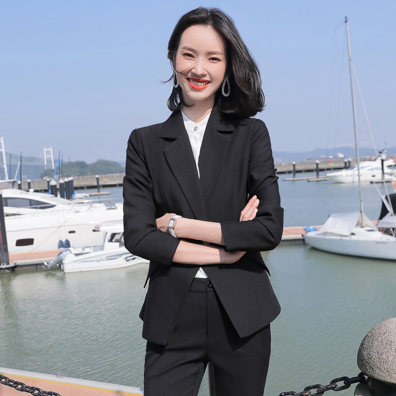 女套装高端面试商务总裁西装职场 seensunny秦晨职业女裤套装