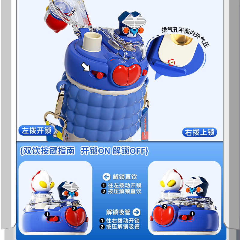 奥特曼儿童保温杯男孩幼儿园上学专用男童水壶2025新款吸管水杯子,淘宝优惠券,粉丝福利购,淘宝优惠卷