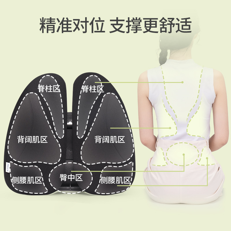 佳奥人体工学小圆垫靠垫办公室护腰靠背汽车车载矫正坐姿神器透气 - 图2