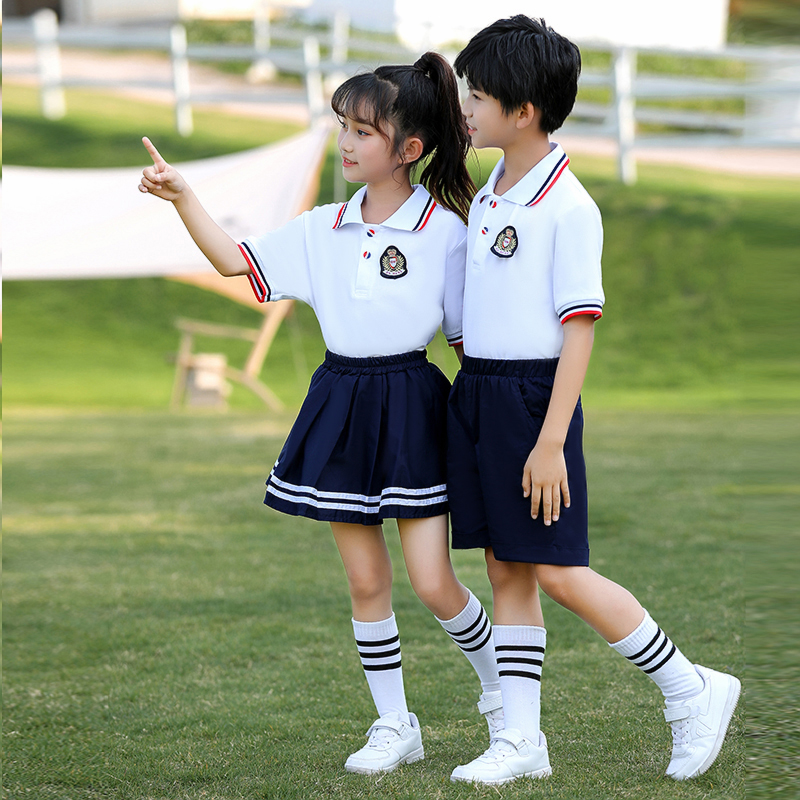 小学生校服幼儿园园服夏装儿童合唱服班服男女短袖纯棉T恤POLO衫