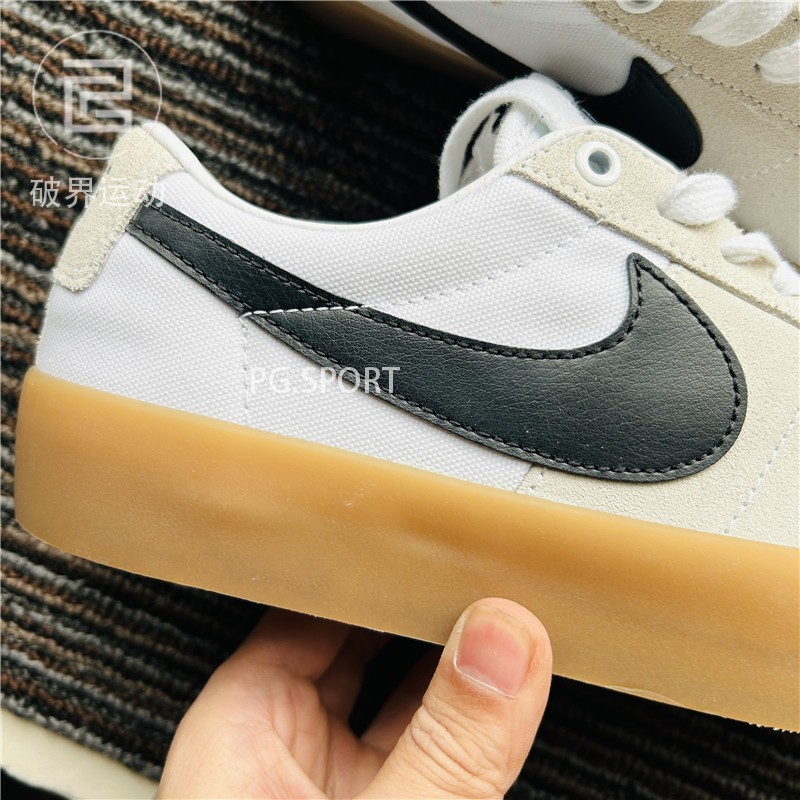 Nike SB Zoom Blazer Low GT 白棕 白生胶 低帮滑板鞋 DC7695-100 - 图1