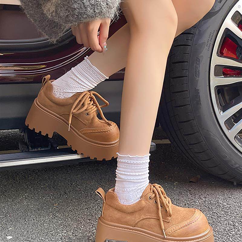 法式绝美厚底增高系带深口单鞋女秋冬季2025新款覆古勃肯鞋乐福鞋,淘宝优惠券,粉丝福利购,淘宝优惠卷