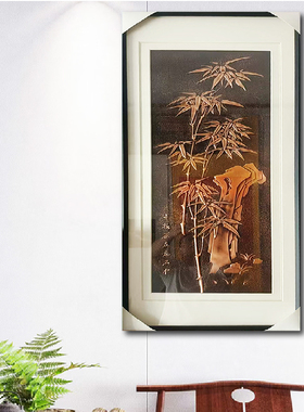手工铜拓画梅兰竹菊画像框摆挂件