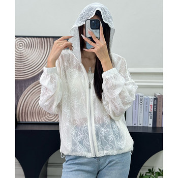 Xiaoyi 2024 ເຄື່ອງນຸ່ງຜູ້ຍິງ summer ໃຫມ່ຂອງສະຖານີເອີຣົບຄົນອັບເດດ: hooded lace ແຂນຍາວ temperament jacket versatile ສໍາລັບແມ່ຍິງ 8880