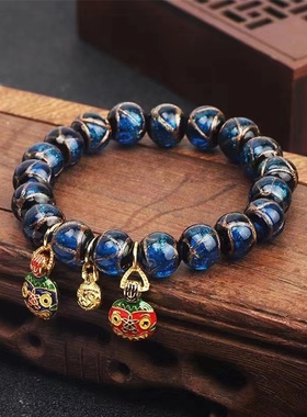 杭州灵隐琉璃吞金兽手串