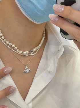 高定虞书欣同款vv安西太后项链