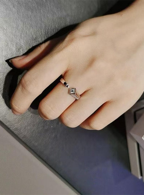 高端定制精工版永恒印记耳环男铆钉925银切角圆形半耳圈戒指女