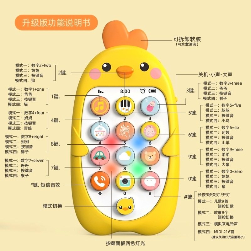儿童早教双语手机玩具0-3岁1婴儿可咬牙胶仿真音乐电话学习故事机,淘宝优惠券,粉丝福利购,淘宝优惠卷
