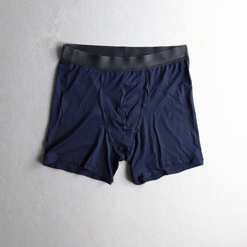 优外汇 欧美L家原货简约奢华纯色修身纯棉高端男士中高腰平角内裤 - 图3