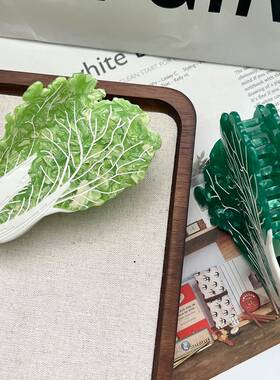 新款大白菜醋酸板材拼接发抓  搞怪可爱后脑勺发夹个性小众鲨鱼夹
