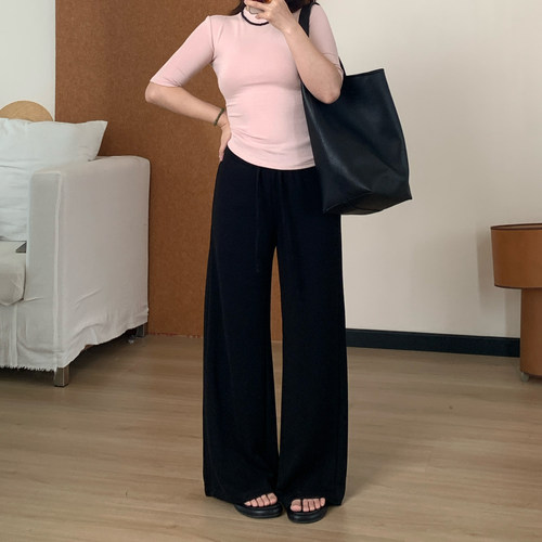 Omang桃喜 铜氨棉凉感直筒休闲运动裤女夏季百搭窄版阔腿垂感卫裤 - 图2