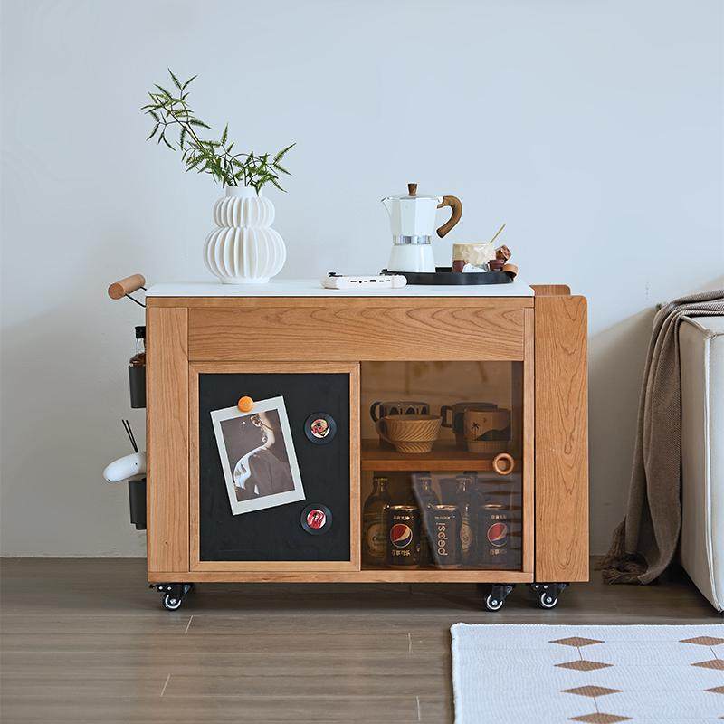 现代简约可移动茶几樱桃木实木茶水柜阳台可伸缩茶桌边几沙发角几,淘宝优惠券,粉丝福利购,淘宝优惠卷