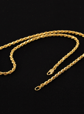 925纯银男士项链嘻哈麻花裸链