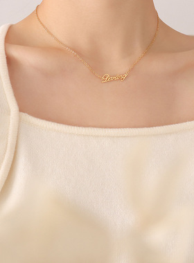 日韩风潮流darling英文字母吊坠项链 校园女孩闺蜜时尚百搭锁骨链