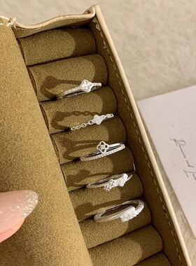 甜美可爱花朵戒指女小清新森系百搭叠戴气质开口指环ins风食指戒