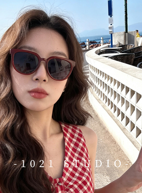 2026新红色墨镜女高级感ins网红同款方圆脸显瘦开车防晒太阳眼镜