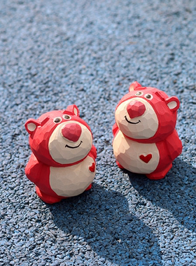 椴木装饰可爱桌面手工家居摆件