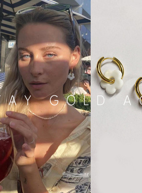 度假风琉璃花朵吊坠项链耳环