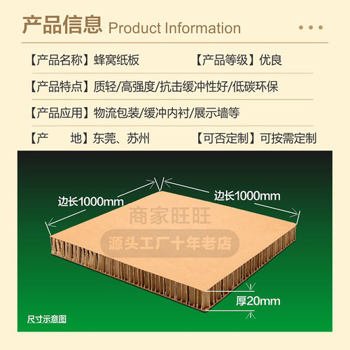 【环保材料】蜂窝纸板展示架纸箱垫板减震缓冲蜂窝展板尺寸可定制 - 图0